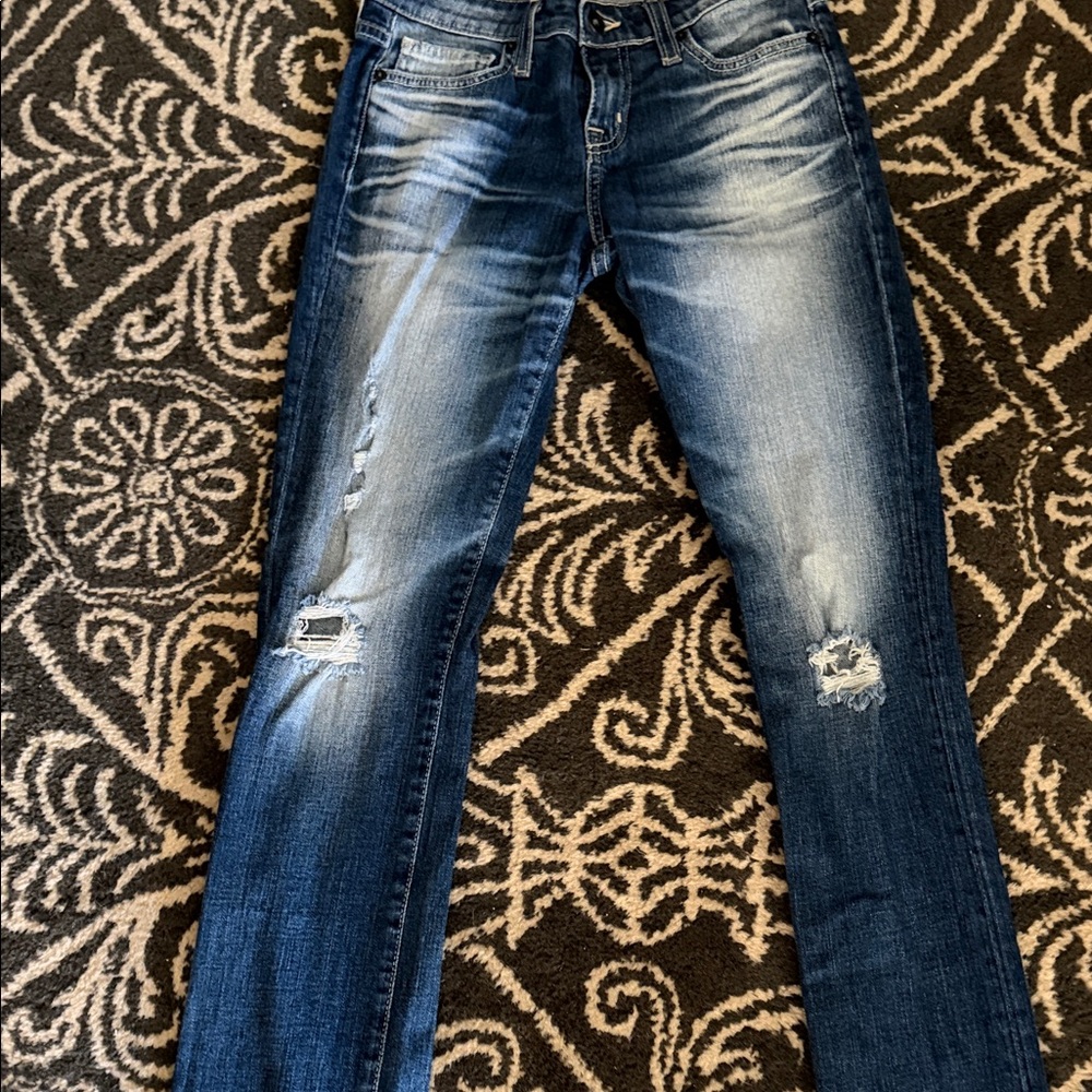 Big Star Women's Blue Distressed Skinny Jeans